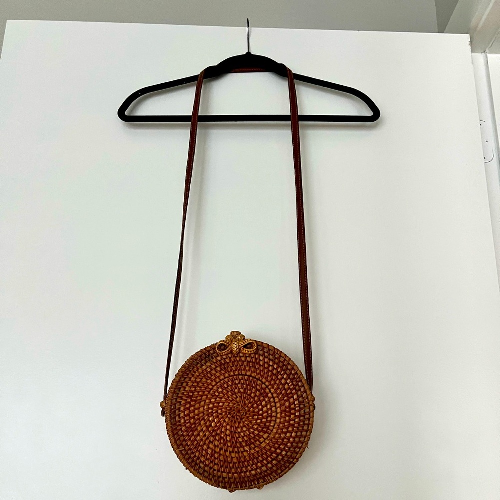 Rattan Crossbody Purse